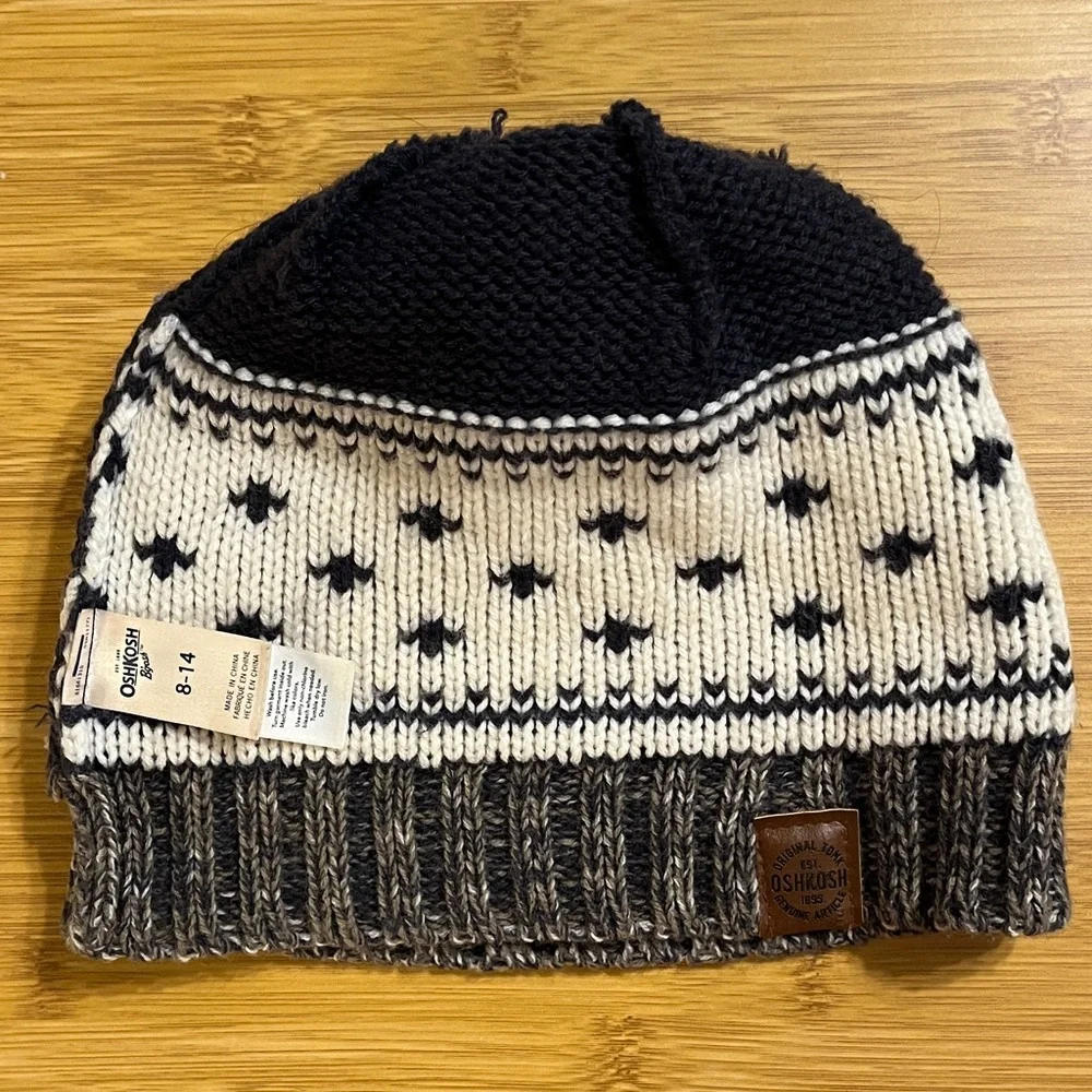 OshKosh B'gosh Kids Gray and Blue Knit Beanie